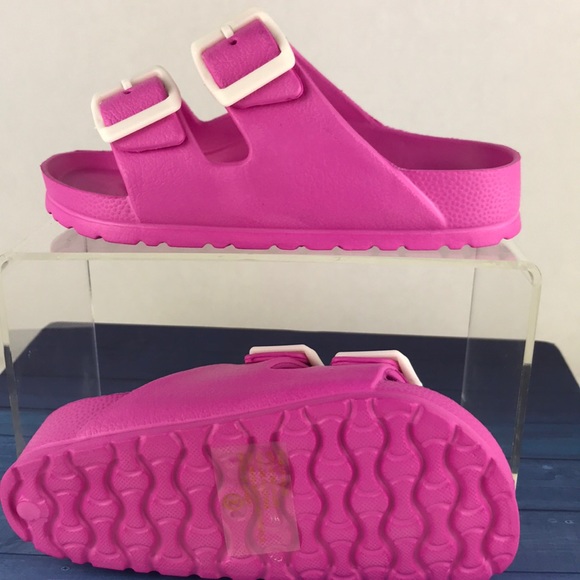 GIRLS DOUBLE BUCKLE COMFORT SLIDES - Picture 3 of 8